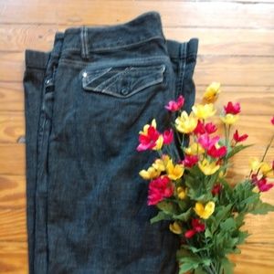 WHBM Embellished Black Boot Cut Jeans Size 6R